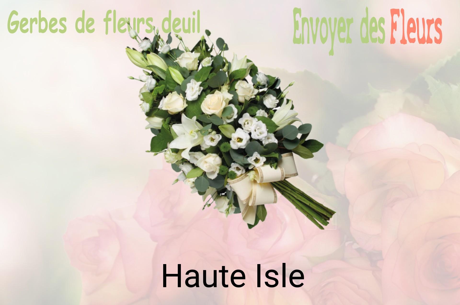 Gerbe de fleurs de deuil livrée à Haute-Isle